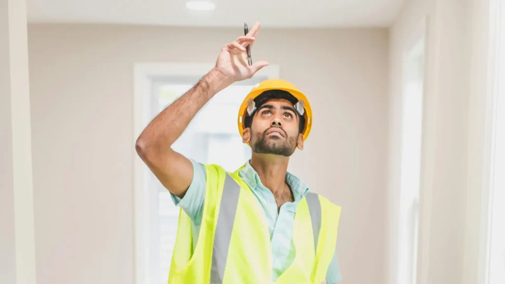 someone checking home insulation